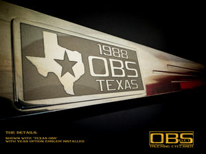 OBS Door Sill Tread Plates - With Customized Emblem Insert - Sold as a Pair - 4 Pieces - FREE SHIPPING USA