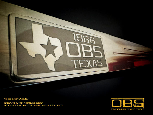 OBS Door Sill Tread Plates - With Customized Emblem Insert - Sold as a Pair - 4 Pieces