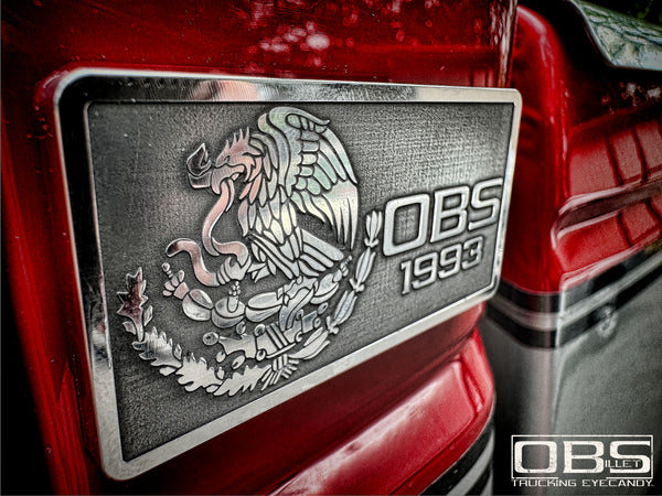 OBS Pillar Emblem - Mexican Golden Eagle -  Year Specific - Machined Billet - Sold as a Pair